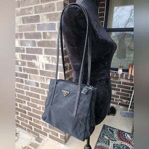 Authentic Prada Black Nylon Shoulder Bag